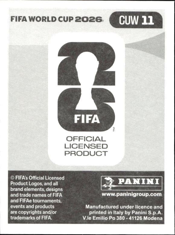 2026 Panini Fifa World Cup Juninho Bacuna #CUW 11 soccer trading card back