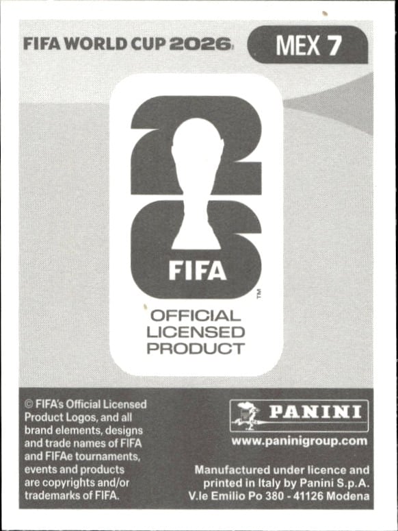 2026 Panini Fifa World Cup Israel Reyes #MEX 7 soccer trading card back