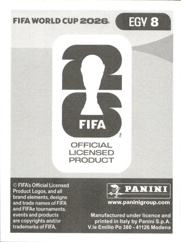 2026 Panini Fifa World Cup Hossam Abdelmaguid #EGV 8 soccer trading card back