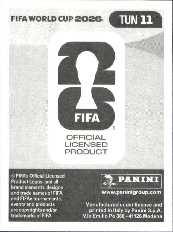 2026 Panini Fifa World Cup Ferjani Sassi #TUN 11 soccer trading card back