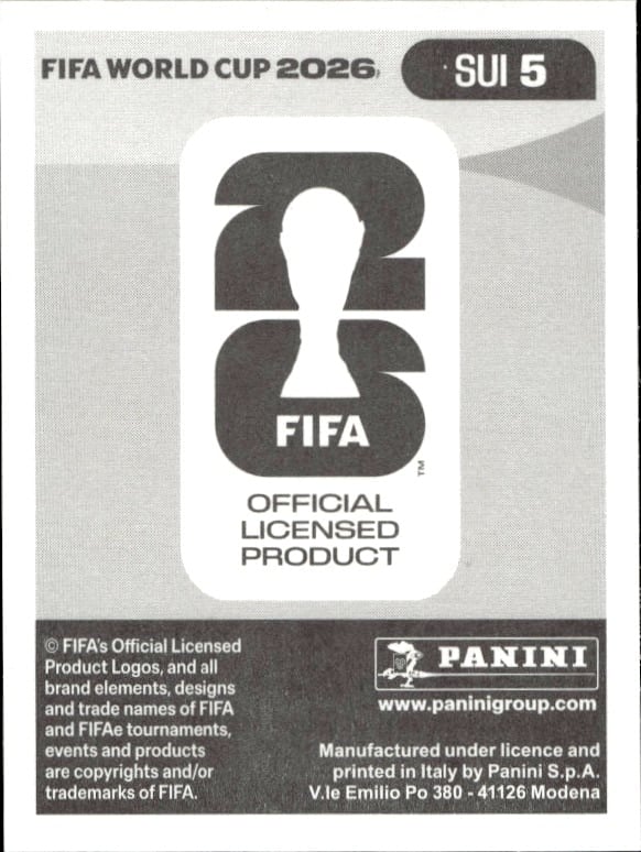 2026 Panini FIFA World Cup Ricardo Rodríguez #SUI 5 soccer trading card back