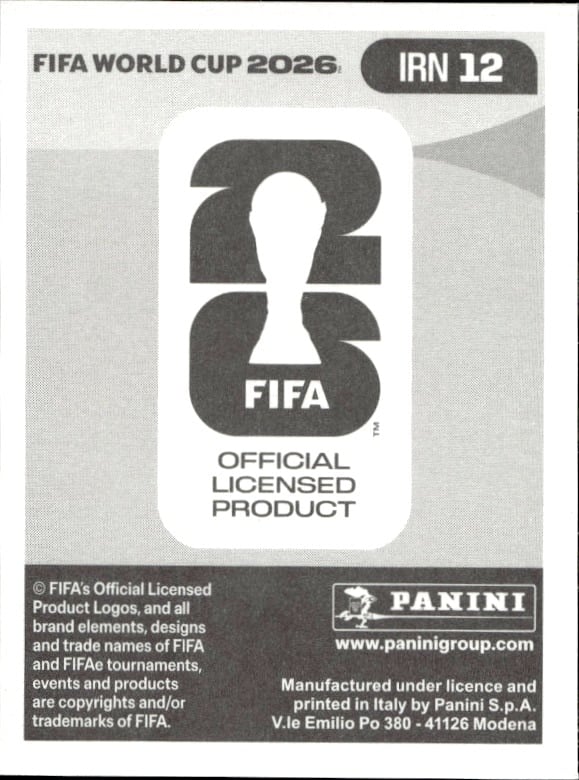 2026 Panini FIFA World Cup Saman Ghoddos #IRN 12 soccer trading card back