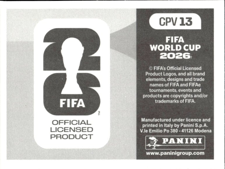 2026 Panini FIFA World Cup Cabo Verde #CPV 13 soccer trading card back