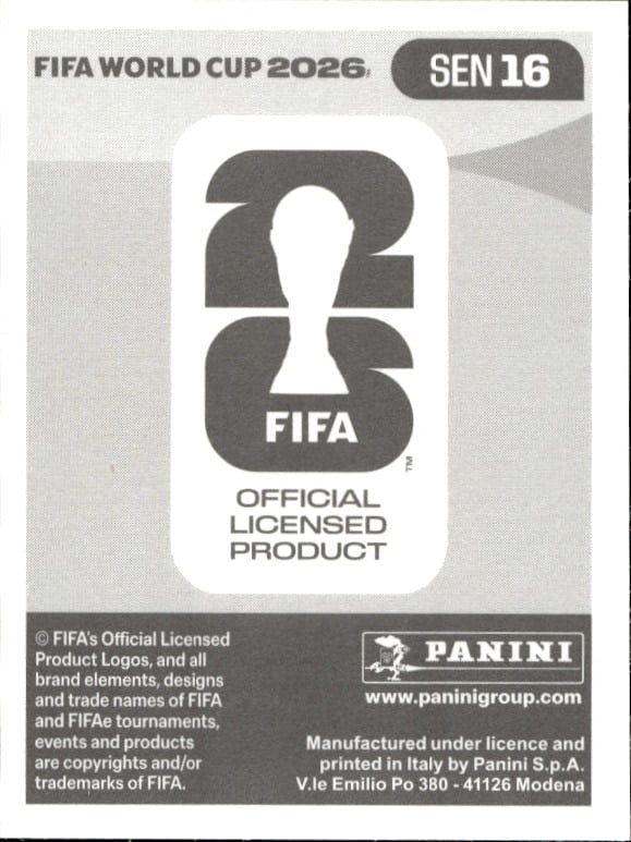 2026 Panini FIFA World Cup Ismaila Sarr #SEN 16 soccer trading card back