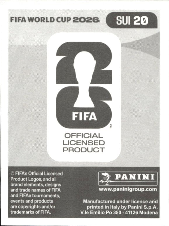 2026 Panini FIFA World Cup Zeki Amdouni #SUI 20 soccer trading card back