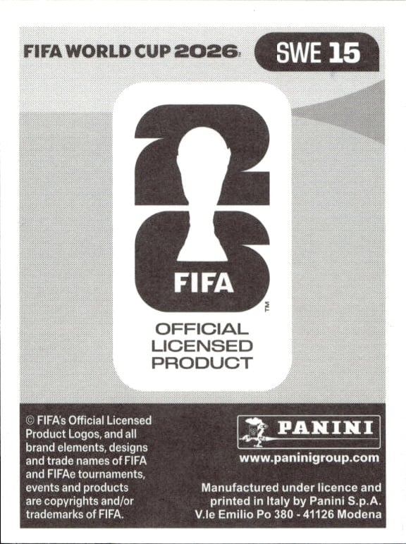 2026 Panini FIFA World Cup Ken Sema #SWE 15 soccer trading card back
