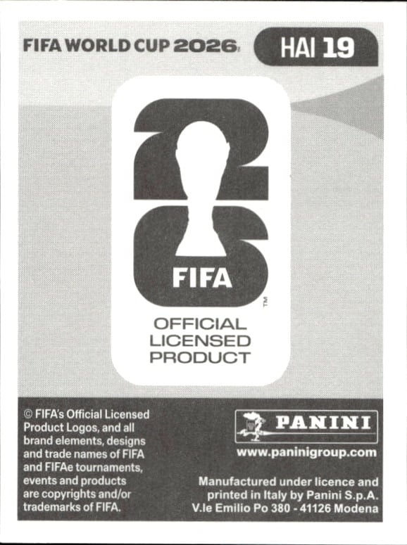 2026 Panini FIFA World Cup Louis Deedson #HAI 19 soccer trading card back