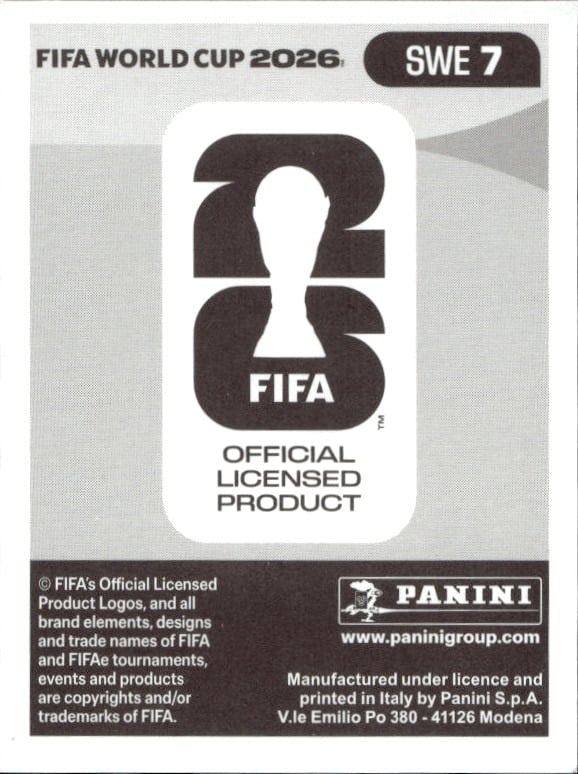 2026 Panini FIFA World Cup Gustaf Lagerbielke #SWE 7 soccer trading card back