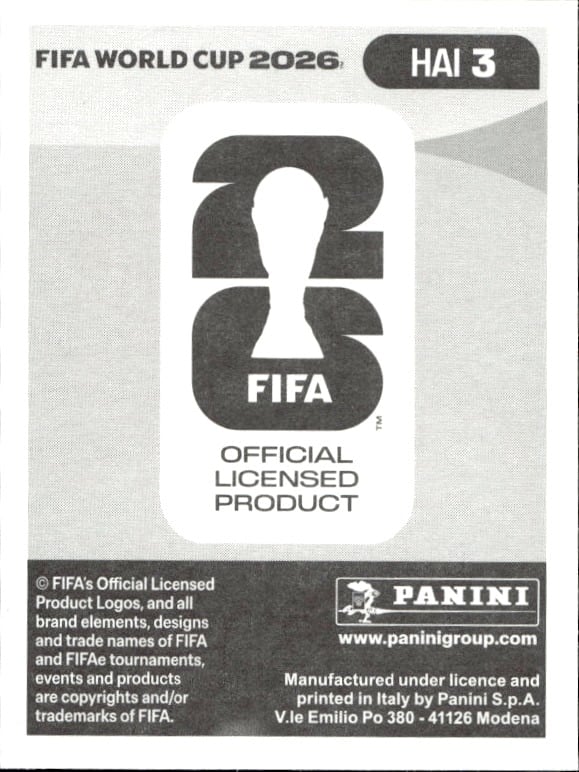 2026 Panini FIFA World Cup Carlen Arcus #HAI 3 soccer trading card back
