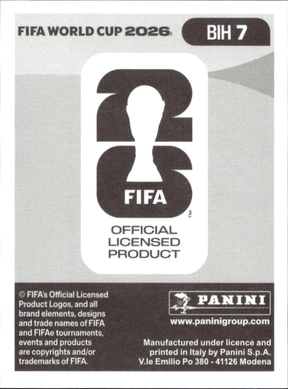 2026 Panini FIFA World Cup Nikola Katić #BIH 7 soccer trading card back