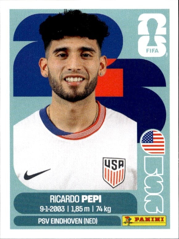 2026 Panini FIFA World Cup Ricardo Pepi #USA 18 soccer trading card front