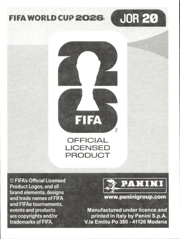 2025 Panini FIFA World Cup Ibrahim Sabra #JOR 20 soccer trading card back