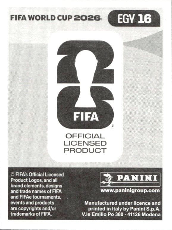 2026 Panini FIFA World Cup Osama Faisal #EGY 16 soccer trading card back