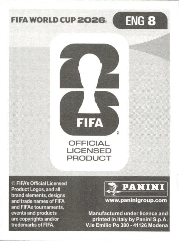 2026 Panini FIFA World Cup Dan Burn #ENG 8 soccer trading card back