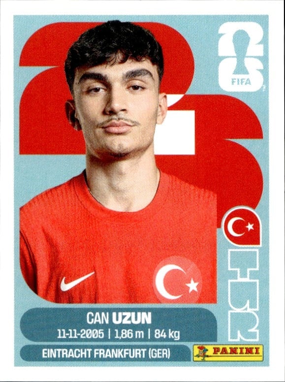 2026 Panini FIFA World Cup Can Uzun #TUR 17 soccer trading card front