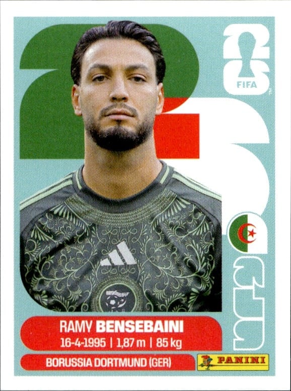 2026 Panini Fifa World Cup Ramvy Bensebaini #ALG 3 soccer trading card front