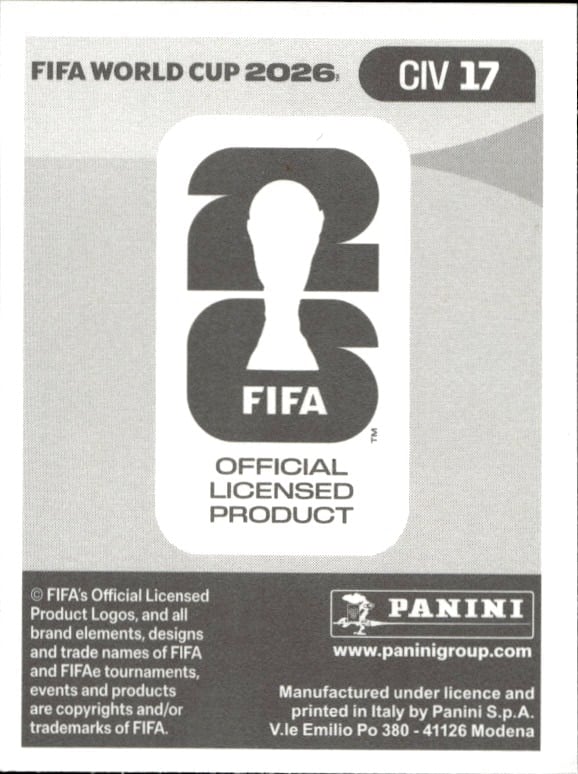 2026 Panini Fifa World Cup Simon Adingra #CIV 17 soccer trading card back