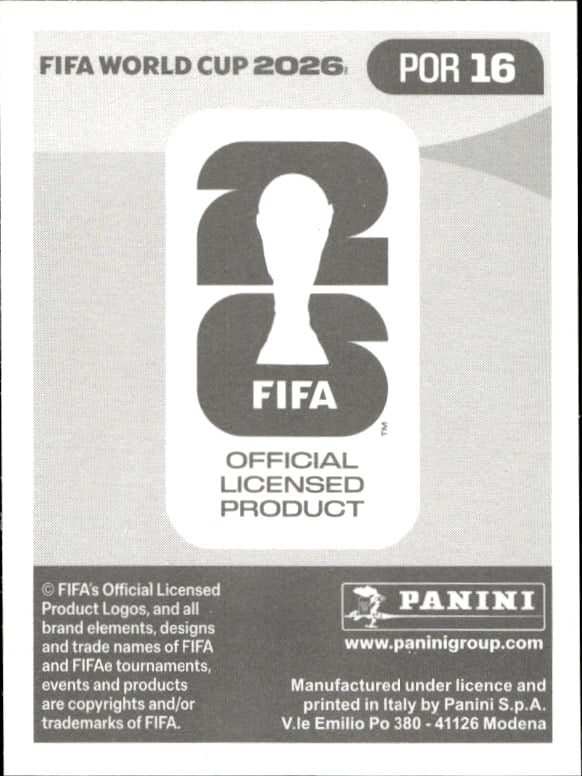 2026 Panini Fifa World Cup Francisco Trincão #POR 16 soccer trading card back