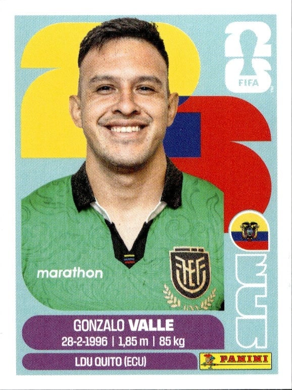 2026 Panini Fifa World Cup Gonzalo Valle #ECU 3 soccer trading card front