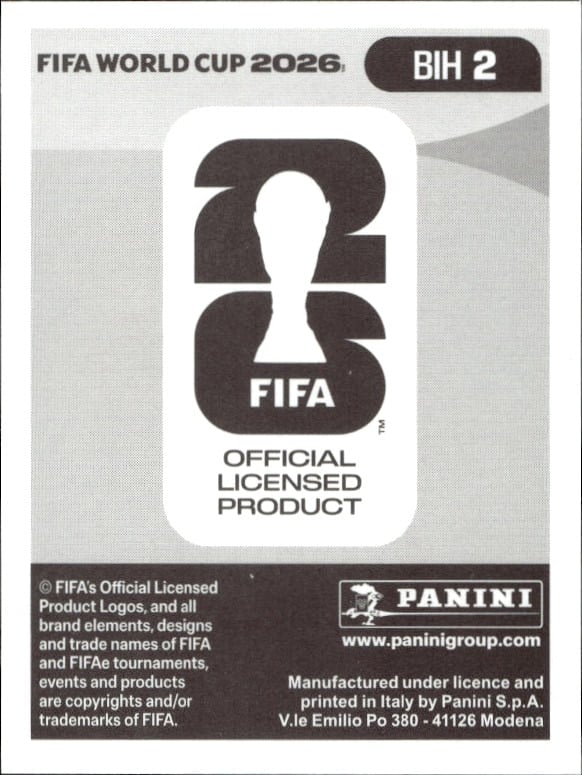 2026 Panini Fifa World Cup Mihailo Vasilj #BIH 2 soccer trading card back