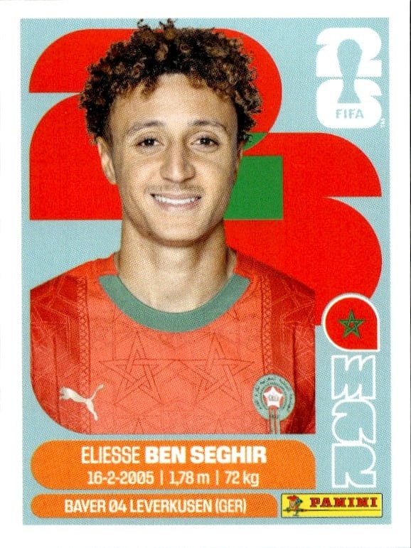 2026 Panini FIFA World Cup Eliesse Ben Seghir #MAR 12 trading card