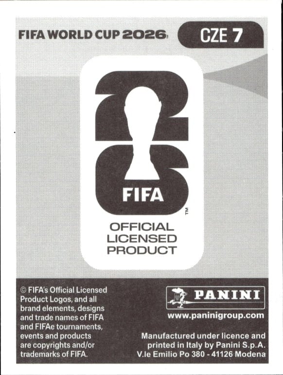 2026 Panini Fifa World Cup Tomáš Holeš #CZE 7 soccer trading card back