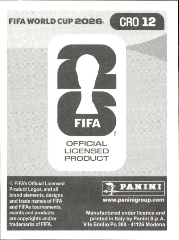 2026 Panini Fifa World Cup Lovro Majer #CRO 12 soccer trading card back