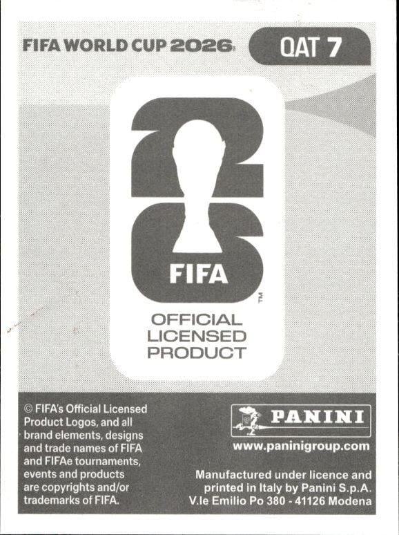 2026 Panini Fifa World Cup Pedro Miguel #QAT 7 soccer trading card back