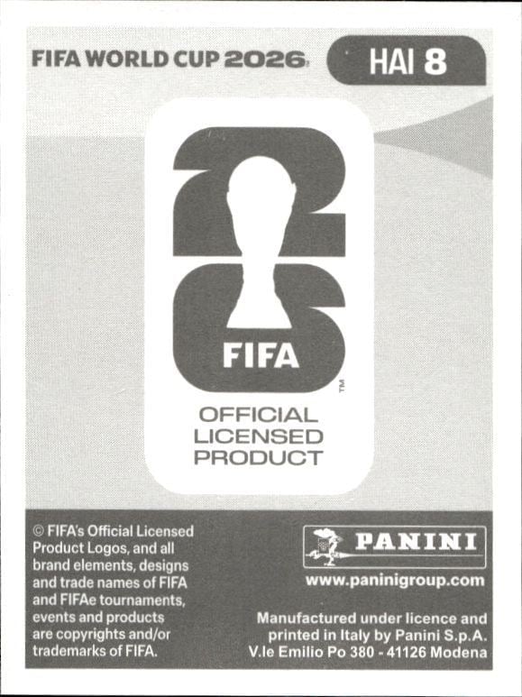 2026 Panini Fifa World Cup Garven Metusala #HAI 8 soccer trading card back