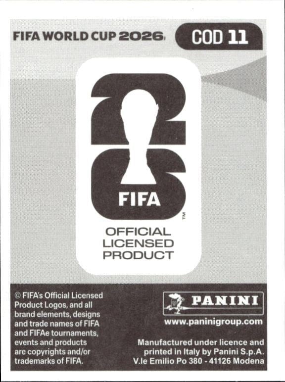 2026 Panini Fifa World Cup Samuel Moutoussamy #COD 11 soccer trading card back