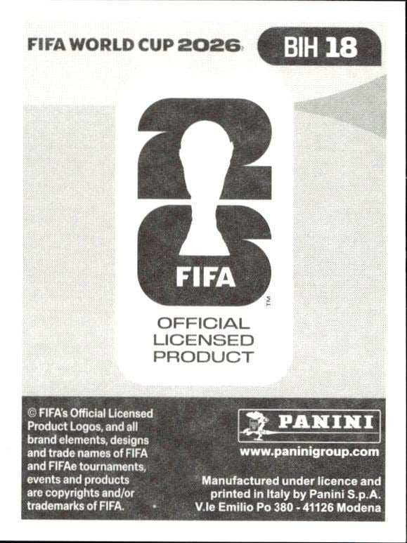 2026 Panini Fifa World Cup Edin Džeko #BIH 18 soccer trading card back