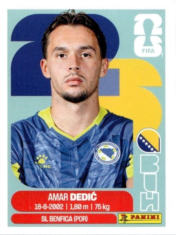 2026 Panini FIFA World Cup Amar Dedić #BIH 3 trading card