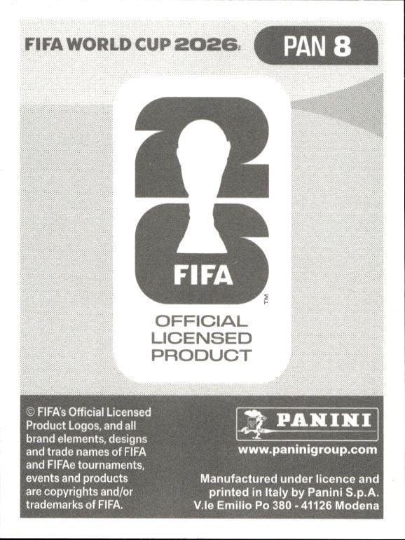 2026 Panini Fifa World Cup Jose Cordoba #PAN 8 soccer trading card back