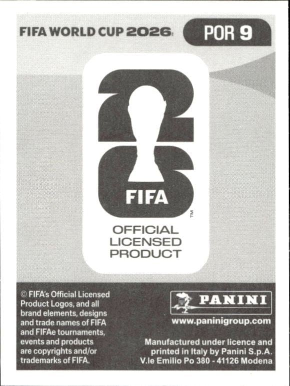 2026 Panini Fifa World Cup Bernardo Silva #POR 9 soccer trading card back