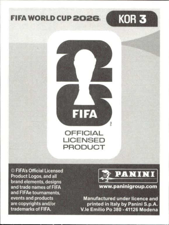 2026 Panini Fifa World Cup Seunggyu Kim #KOR 3 soccer trading card back