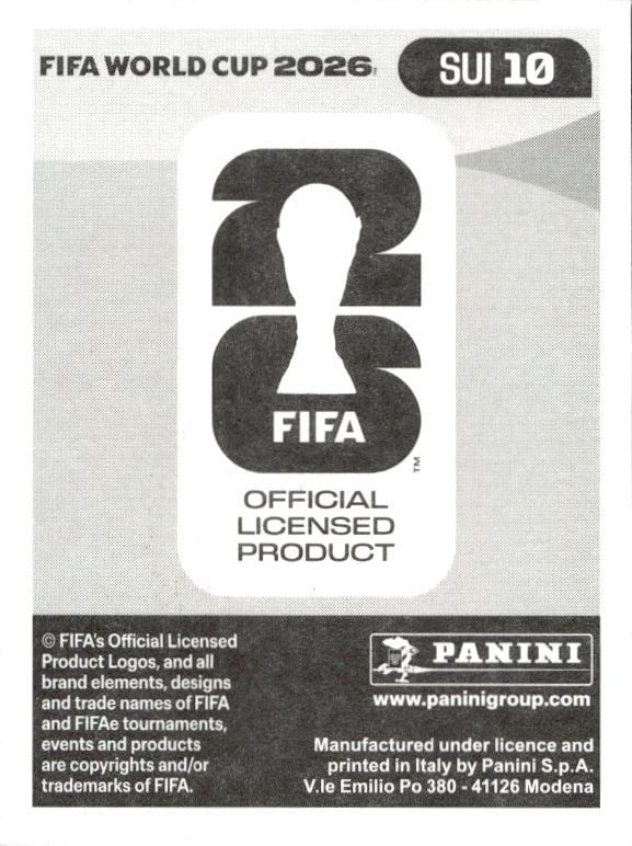 2026 Panini Fifa World Cup Denis Zakaria #SUI 10 soccer trading card back