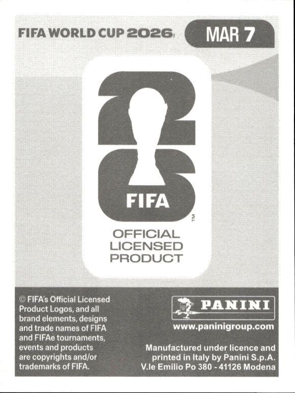 2026 Panini Fifa World Cup Romain Saïss #MAR 7 soccer trading card back
