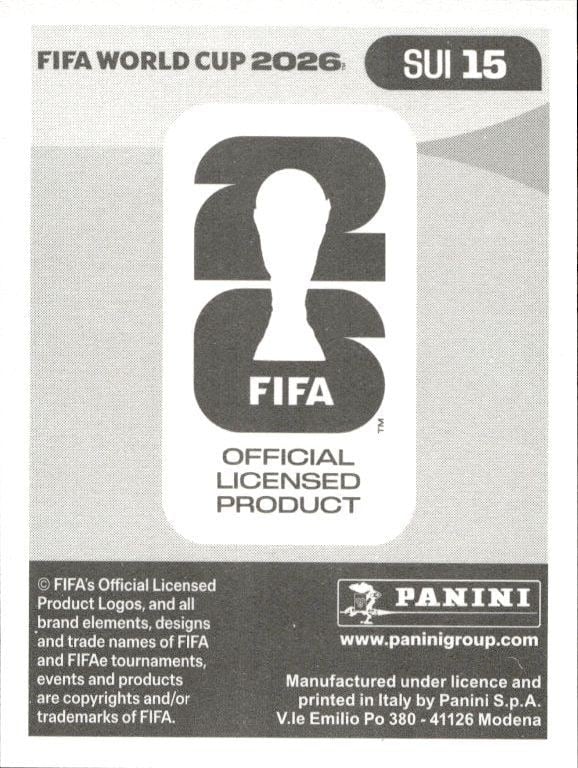 2026 Panini Fifa World Cup Johan Manzambi #SUI 15 soccer trading card back