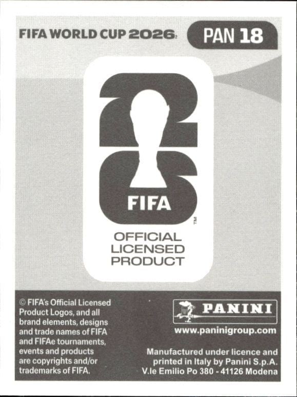 2026 Panini Fifa World Cup Cecilio Waterman #PAN 18 soccer trading card back