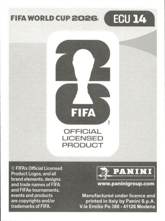 2026 Panini Fifa World Cup John Veboah #ECU 14 soccer trading card back