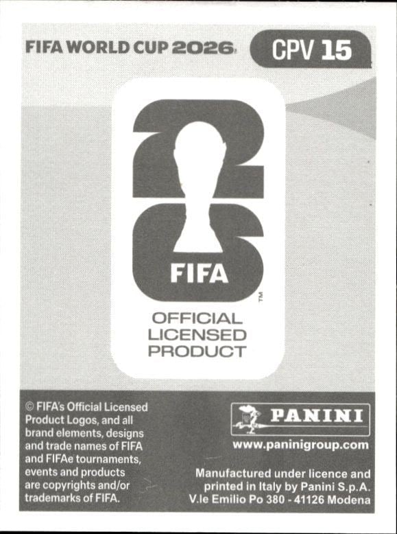 2026 Panini Fifa World Cup Garry Rodrigues #CPV 15 soccer trading card back