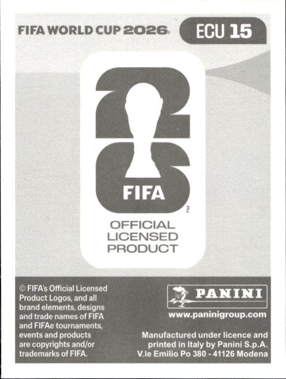 2026 Panini Fifa World Cup Leonardo Campana #ECU 15 soccer trading card back