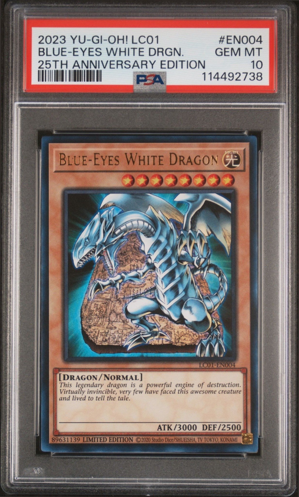 2023 Yu-Gi-Oh Legendary Collection Blue-Eyes White Dragon #LC01-EN004 trading card