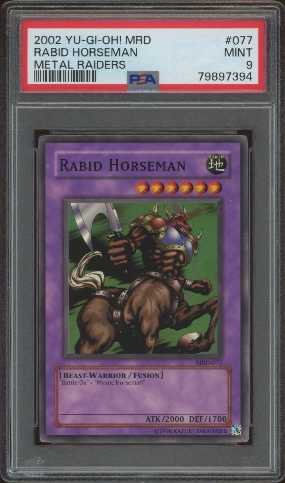 2002 Yu-Gi-Oh Metal Raiders Rabid Horseman #MRD-077 trading card
