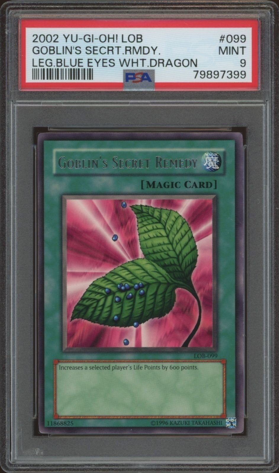 2002 Yu-Gi-Oh! Legend of Blue Eyes White Dragon Goblin'S Secret Remedy #LOB-099 Yu-Gi-Oh! card front