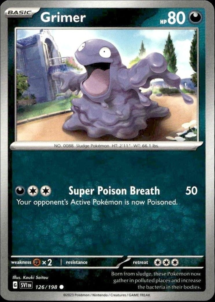 2023 Pokémon Scarlet & Violet Grimer #126/198 trading card