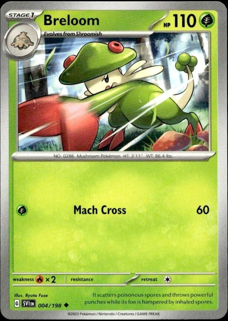 2023 Pokémon Scarlet & Violet Breloom #004/198 trading card
