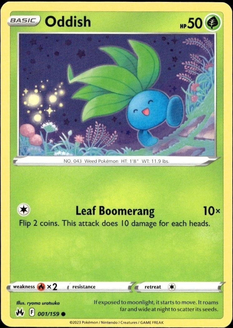 2015 Pokémon Crown Zenith Oddish #001/159 trading card