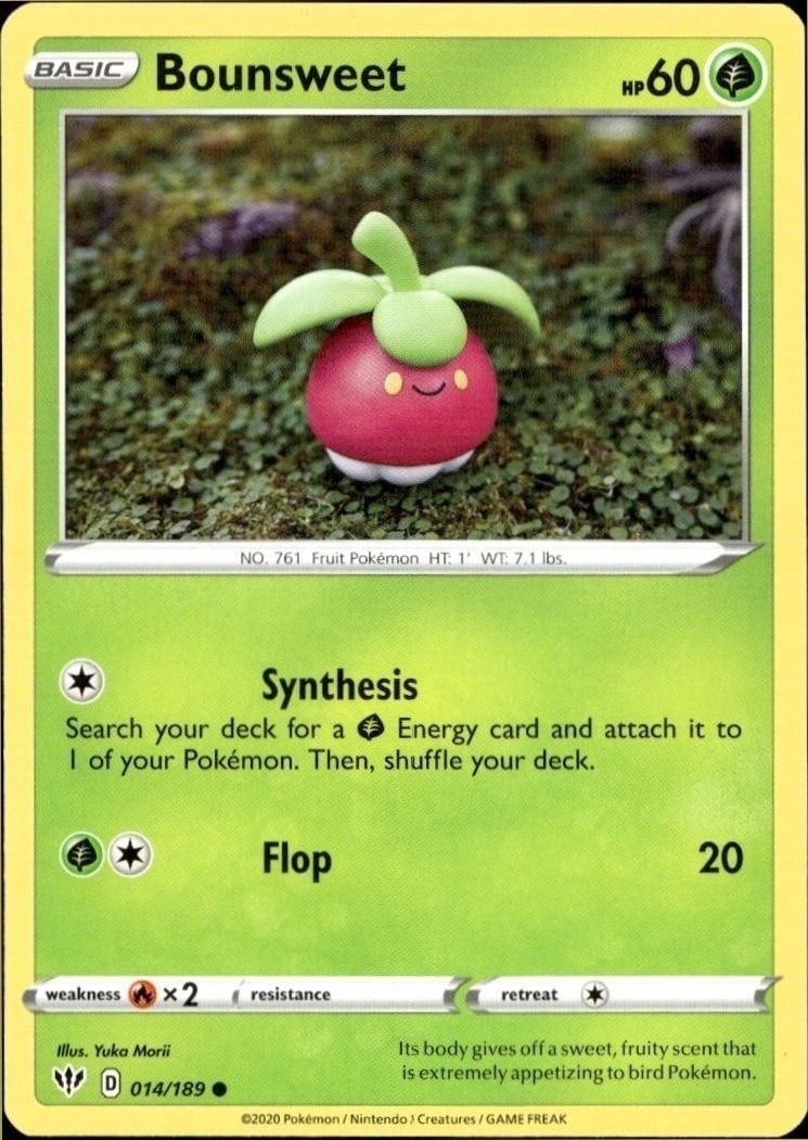 2020 Pokémon Darkness Ablaze Bounsweet #014/189 trading card