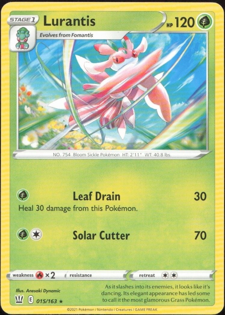 2021 Pokémon Battle Styles Lurantis #015/163 trading card